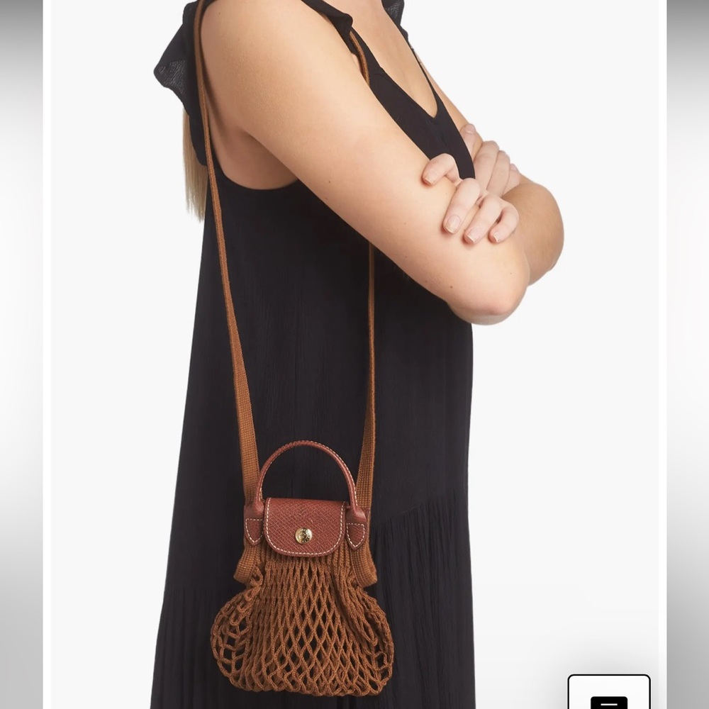 LONGCHAMP Le Pliage Extra Small Filet Knit Shoulder Bag